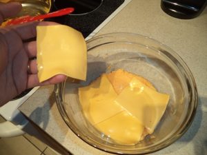 Figura 13 - Primeira camada de queijo processado.
